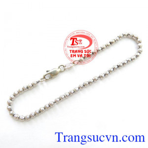 Lắc vàng nhập khẩu Italy kiểu dáng sang trọng. Lắc Bi Vàng Trắng Ý 18k