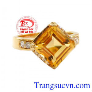 Nhẫn nữ vàng tây Citrine