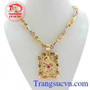 Bộ Mặt Dây Nam Rồng Vàng Đẳng Cấp kiểu dáng mạnh mẽ sang trọng được phái mạnh ưa chuộng