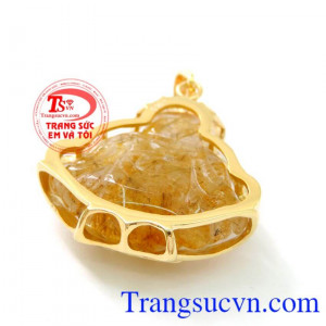 Mặt di lặc thạch anh tóc vàng