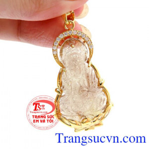 Mặt phật bà bọc 14k tóc đỏ 