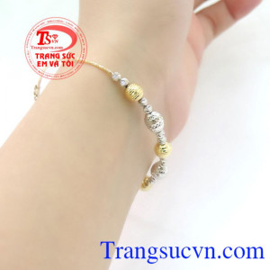 Lắc tay bi theo bộ trang sức vàng nữ thời trang. Lắc tay Ý xinh