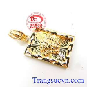 Mặt dây chuyền nam chạm khắc vàng 10k sáng bóng đảm bảo chất lượng hợp thời trang, sang trọng và phong thủy