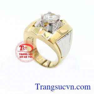 Nhẫn nam doanh nhân thành đạt, nhẫn nam công nghệ hiện đại, vàng tây 10k đẹp, chuẩn chất luwongj, chiếc nhẫn nam dày dặn, biểu tượng cho 1 doanh nhân thành đạt, nhẫn nam đính đá , nhẫn nam vàng tây đẹp 