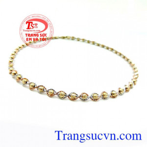 Kiềng vàng Ý bện 1 sợi, kiềng vàng nữ nhập khẩu Italy nguyên chiếc.