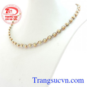 Kiềng vàng Ý bện 1 sợi