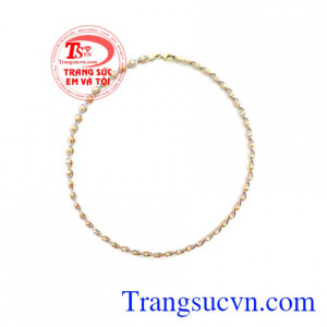 Kiềng vàng Ý bện 1 sợi