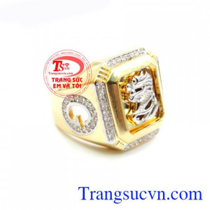 Nhẫn nam rồng vàng 10k, nhẫn nam vàng tây 10k chạm khắc rồng và chữ G sang trọng, chiếc nhẫn nam tinh tế, vàng 10k chuẩn chất lượng , giao hàng toàn quốc