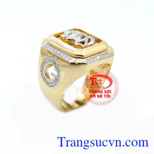 Nhẫn nam rồng vàng 10k, nhẫn nam vàng tây 10k chạm khắc rồng và chữ G sang trọng, chiếc nhẫn nam tinh tế, vàng 10k chuẩn chất lượng , giao hàng toàn quốc