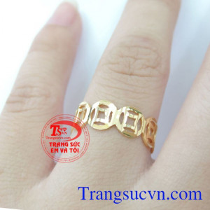 Chiếc Nhẫn Tiền Tài chất lượng cao. Chiếc Nhẫn Tiền Tài , nhẫn nữ vàng tây, nhẫn nữ đẹp