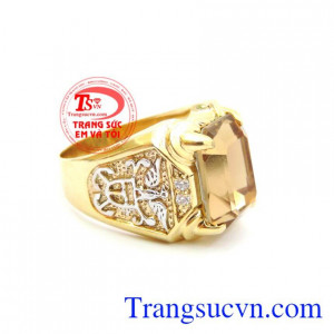 Nhẫn nam đại bàng tung cánh, nhẫn nam vàng tây 10k khắc đại bàng 2 bên má thể hiện sự mạnh mẽ và bản lĩnh