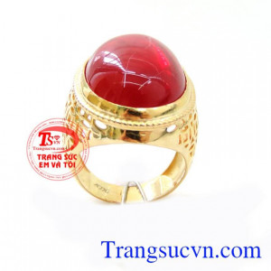 Nhẫn nam kim tiền đá đỏ bản to, nhẫn nam vàng tây 10k thời trang, nhẫn nam khắc kim tiền sang trọng, bản to thể hiện sự quyền lực và địa vị. CHiếc nhẫn nam giá mềm , bảo hành 6 tháng, vàng chuẩn chất lượng