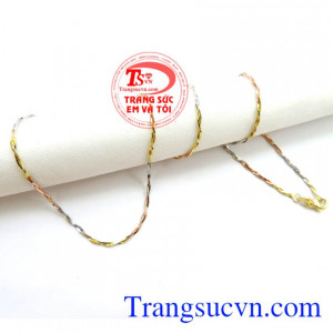 Dây Chuyền Nữ Ý Bện 3 Màu bền đẹp bảo hành 6 tháng