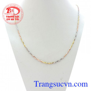 Dây Chuyền Nữ Ý Bện 3 Màu chất lượng cao