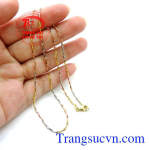Dây Chuyền Nữ Ý Bện 3 Màu