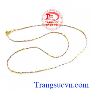 Dây Chuyền Nữ Ý Bện 3 Màu , dây chuyền nữ nhập khẩu nguyên chiếc kiểu dáng hiện đại thời trang mẫu mã đẹp giá thành hợp lý