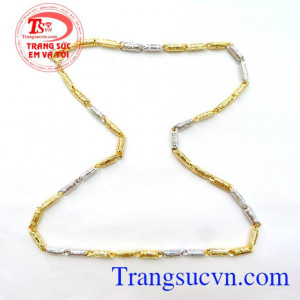 Dây Chuyền Nam Đeo 2 Màu Sáng Bóng , dây chuyền nam vàng tây, dây chuyền nam 10k