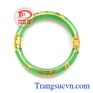 Chuẩn chất lượng, giao hàng toàn quốc. Vòng tay ngọc bọc vàng cánh hoa 