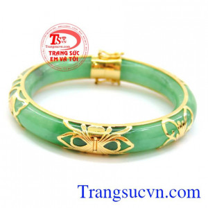 Vòng bọc vàng quý phái, chiếc vòng ngọc bọc vàng đẹp. 