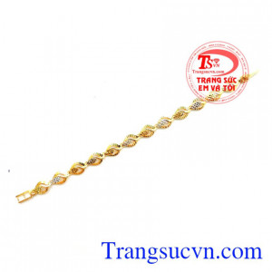 Chiếc Vòng Tay Nữ Sang Chảnh, lắc tay vàng tây đá quý, lắc tay nữ 10k đẹp.