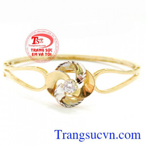 Vòng Tay Nữ Vàng Hoa Đá Xinh