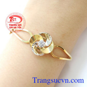 Vòng Tay Nữ Vàng Hoa Đá Xinh , vòng tay vàng tây, vòng tay nữ đẹp. 