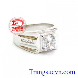 Nhẫn nam vàng trắng 18k đẹp,chiếc nhẫn nam vàng trắng thiết kế kiểu Italy sang trọng , nhân nam vàng đính đá thời trang, nhẫn vàng trắng 18k sáng, bền màu, bảo hành 1 năm, có thu mua lại với thời hạn vĩnh viễn