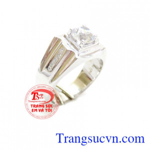Nhẫn nam vàng trắng 18k đẹp,chiếc nhẫn nam vàng trắng thiết kế kiểu Italy sang trọng , nhân nam vàng đính đá thời trang, nhẫn vàng trắng 18k sáng, bền màu, bảo hành 1 năm, có thu mua lại với thời hạn vĩnh viễn