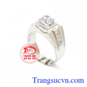 Nhẫn nam vàng trắng 18k đẹp,chiếc nhẫn nam vàng trắng thiết kế kiểu Italy sang trọng , nhân nam vàng đính đá thời trang, nhẫn vàng trắng 18k sáng, bền màu, bảo hành 1 năm, có thu mua lại với thời hạn vĩnh viễn