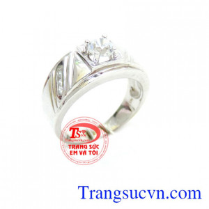 Nhẫn giàu sang phú quý vàng trắng, chiếc nhẫn nam vàng trắng đem lại mayy mắn và phú quý, chiếc nhẫn vàng trắng 18k thể hiện đẳng cấp và quyền uy của nam giới, sẽ đem lại may mắn trong những nấc thang thăng tiến của sự nghiệp