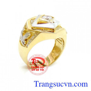 Nhẫn nam đại bàng 18k, nhẫn nam vàng tây đẹp, chuẩn chất lượng, nhẫn nam thiết kế cánh đại bàng bên má, chiếc nhẫn mang phong cách hiện đại trẻ trung cho nam. Chiếc nhẫn nam đẹp
