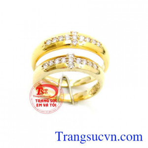 Cặp Nhẫn Cưới Tình Yêu Thiên Chúa chất lượng vàng đảm bảo