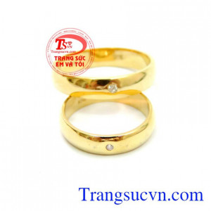 Nhẫn Cưới Kim Cương Vàng 10k chất lượng cao