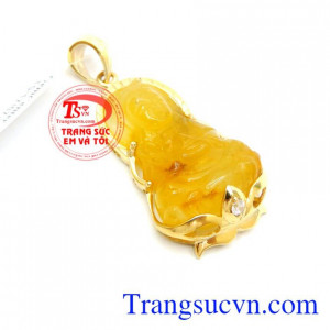 Mặt phật bọc vàng14k mệnh Kim, đeo thời trang và phong thủy