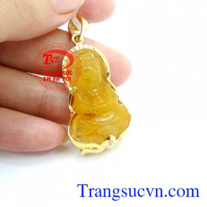 Mặt dây chuyền chạm khắc bọc vàng 14k sáng bóng đảm bảo chất lượng hợp thời trang, sang trọng và phong thủy