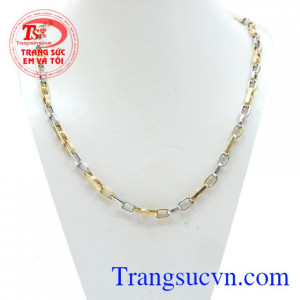 Dây vàng 18k nhập Ý may mắn, chiếc dây chuyền italy nhập khẩu nguyên chiếc, vàng tây 18k đẹp, sang trọng