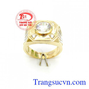 Nhẫn Nam 10k Hàng Hiệu đẹp sang trọng cho phái mạnh. nhẫn nam phù hợp đeo ngón giữa và ngón áp út