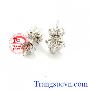 giao hàng toàn quốc, bảo hành 12 tháng, thu mua lại với thời hạn vĩnh viễn, Đôi hoa tai vàng trắng 18k