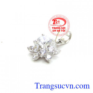 Mặt nữ vàng trắng hoa 18k