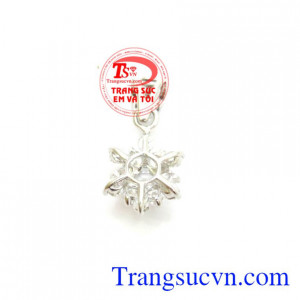 Mặt nữ vàng trắng hoa 18k