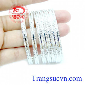 Vòng tuần 18k thời trang, giao hàng toàn quốc. Vòng tuần vàng trắng 18k Ý