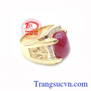 Nhẫn Nam Đá Ruby Phong Thủy chất lượng vàng đảm bảo. Nhẫn Nam Đá Ruby Phong Thủy, nhẫn nam vàng tây, nhẫn nam đẹp