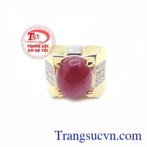 Nhẫn Nam Đá Ruby Tài Lộc chất lượng đảm bảo. Nhẫn Nam Đá Ruby Tài Lộc, nhẫn nam vàng tây, nhẫn nam đẹp