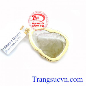 Mặt Phật Di Lặc Đá Thạch Anh Tóc