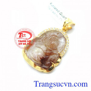 Mặt dây chuyền bọc vàng 10k đẹp sang trọng cho nam giới, sản phẩm có giấy kiểm định đá quý và chất lượng vàng