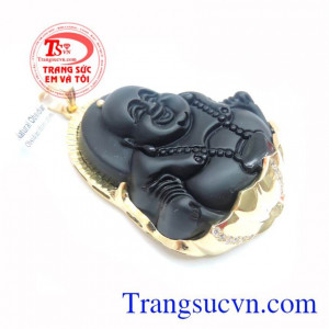 Phật di lặc mệnh Thủy và Mộc bọc vàng dành cho nam đeo cùng dây chuyền vàng, hoặc dây cao su bọc rồng