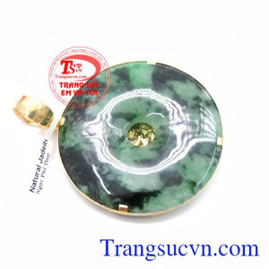 Mặt Jadeite Đồng xu Rồng Vàng 18k sáng bóng đảm bảo chất lượng hợp thời trang, sang trọng và phong thủy