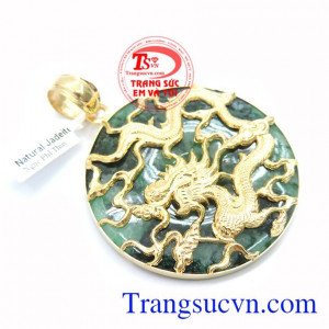 Mặt Ngọc Bọc Rồng Vàng 18K Sang Trọng chất lượng cao