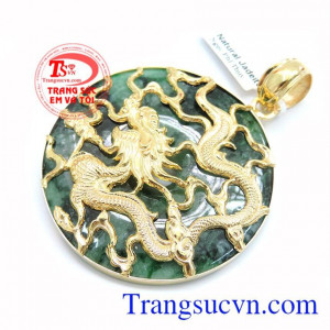 Mặt Ngọc Bọc Rồng Vàng 18K Sang Trọng