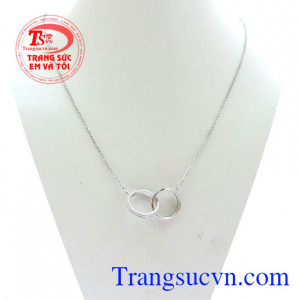 Dây Chuyền Nữ Nhẫn Lồng Vàng Trắng chất lượng vàng đảm bảo